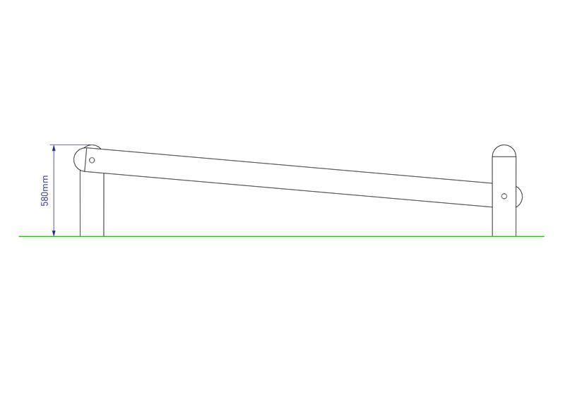 Technical render of a Incline Balance Beam Crossing